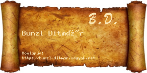 Bunzl Ditmár névjegykártya